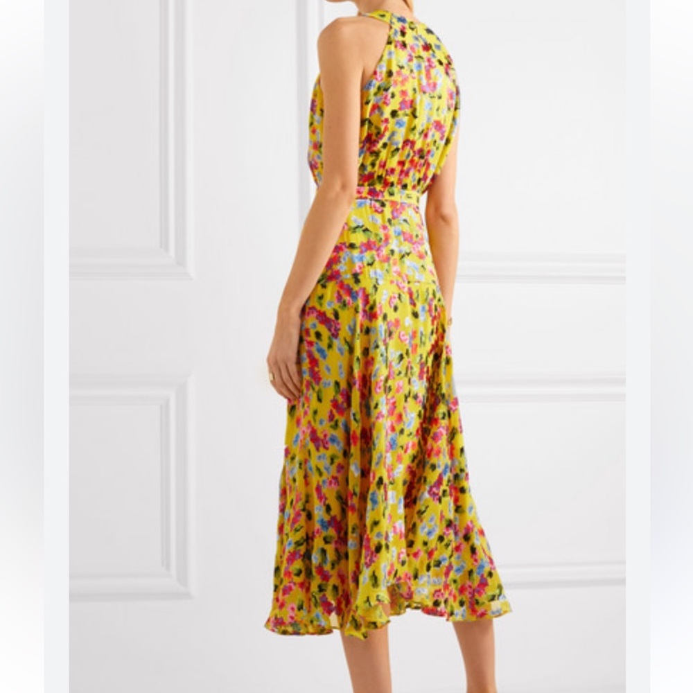 Saloni Rita Abstract Floral Multicolor Halter Midi Dress - Picture 4 of 9